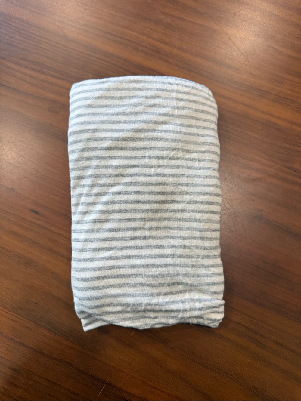 sollybaby Gray & White Striped crib fitted sheet